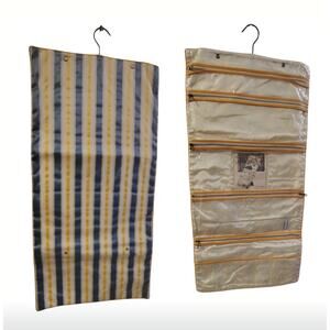 1940s Fabric Brookstone 11 Pocket Travel Lingerie Holder Organizer MOP Clasp